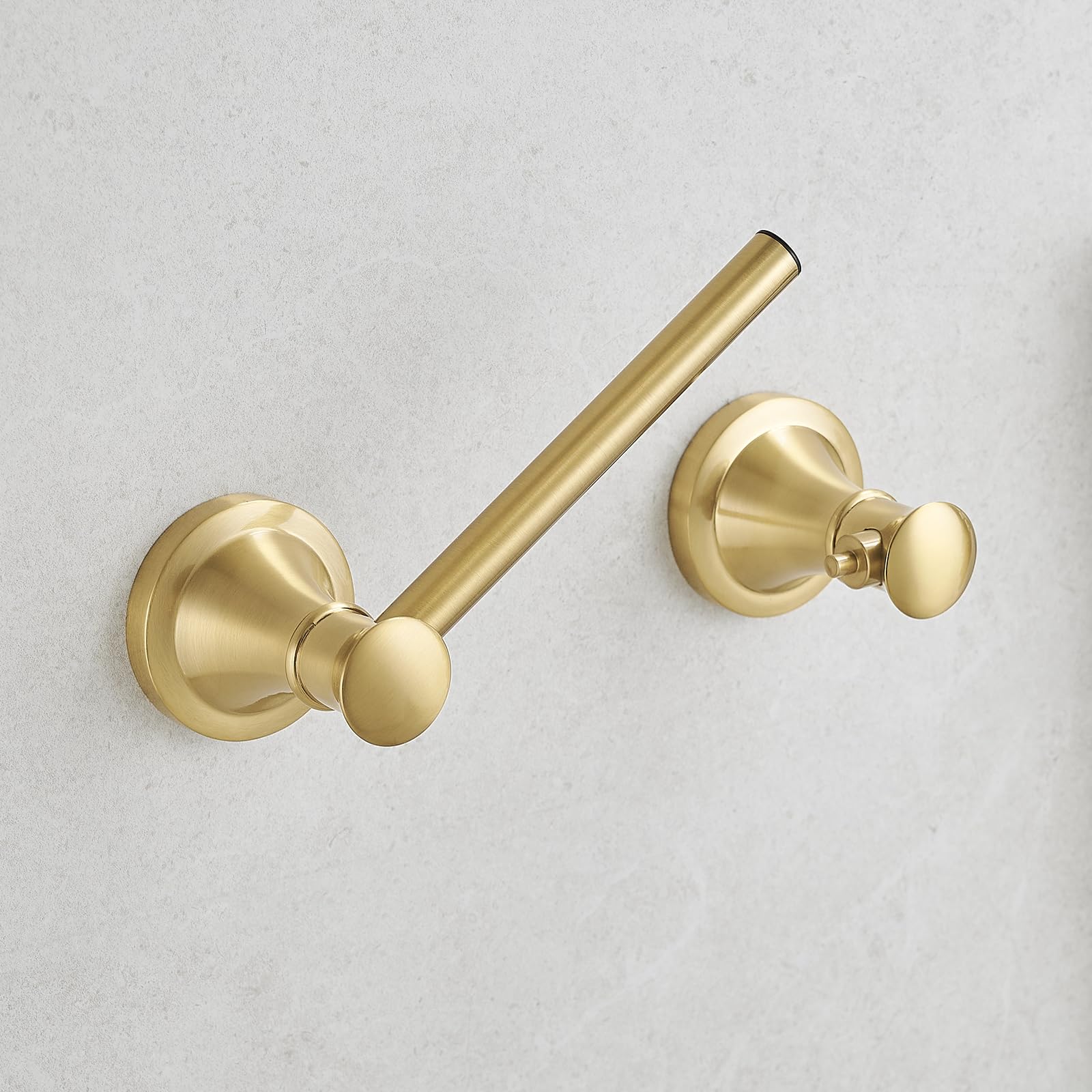 Hoimpro Toilet Paper Holder Wall Mount Bathroom Tissue Holder Brushed Gold — Amazon image 6