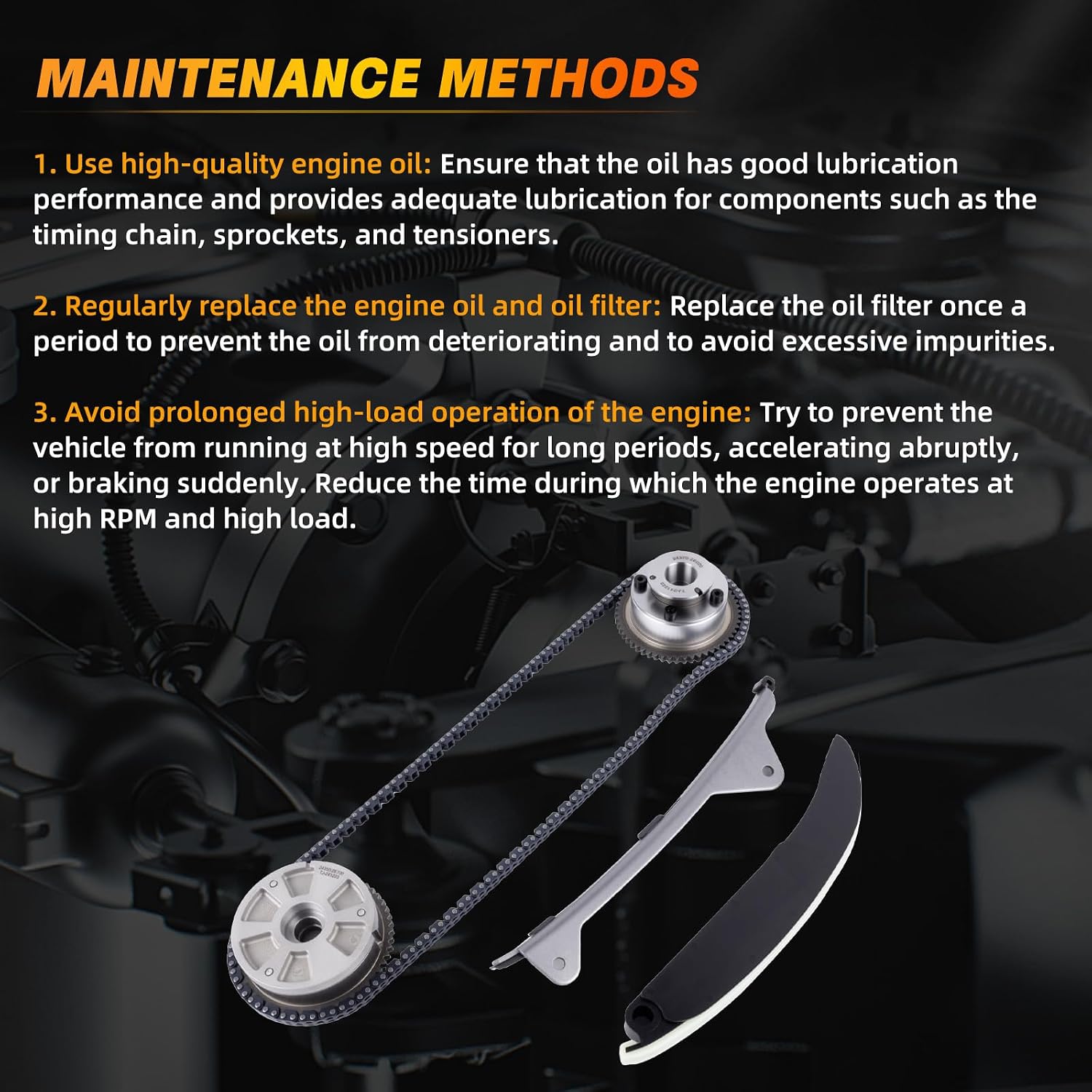 24350-2E700 Timing Chain Kit with VVT Camshaft Sprockets Intake and Exhaust Compatible with Hyundai Elantra 2017-2020, Kona 2018-2021, Veloster 2019-2021, Kia Forte 2017-2022 2.0L