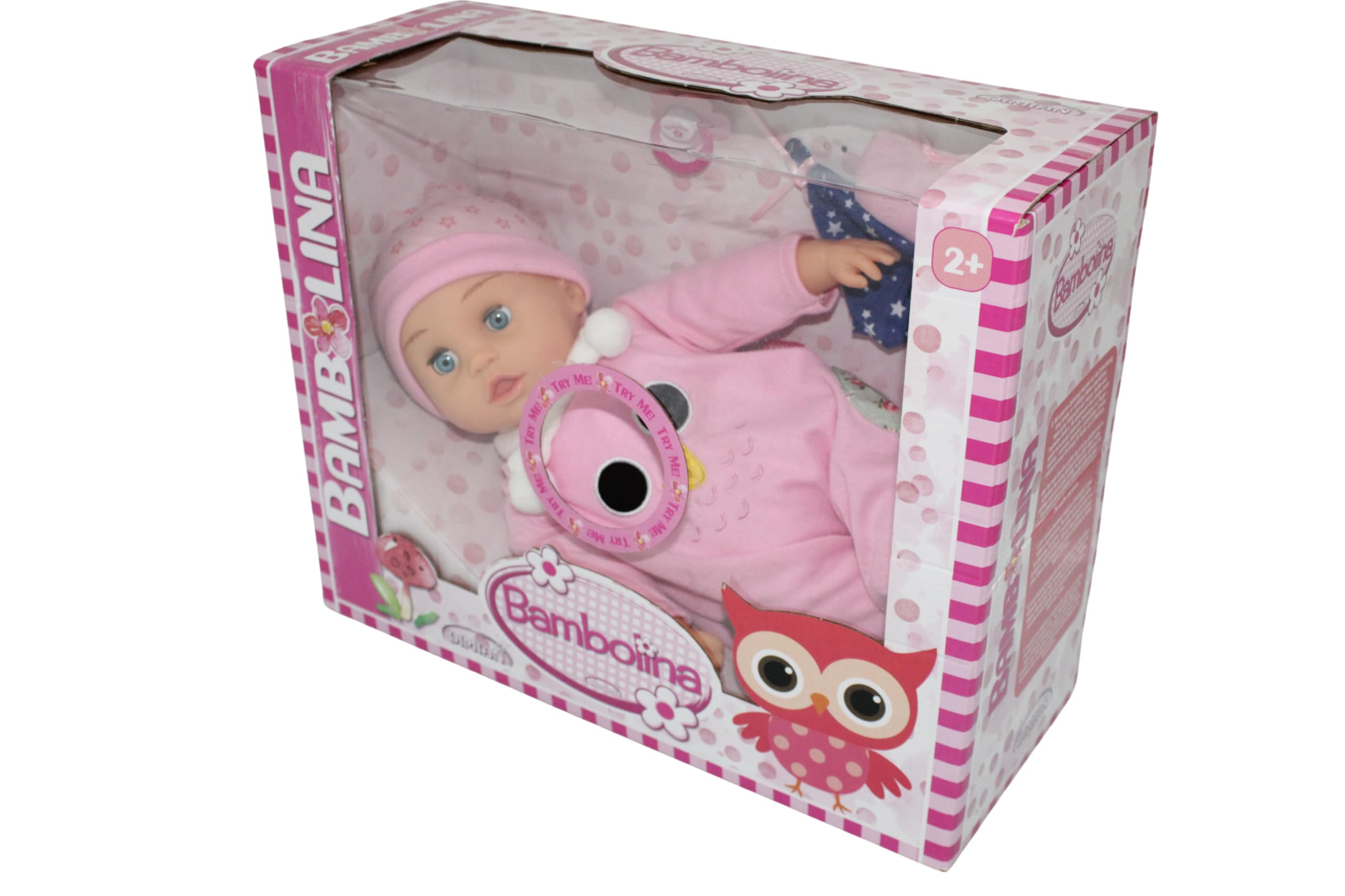 Pioupiou et Merveilles Dimian - Bambolina Lalka Dobranoc - 42 cm - Lalka z czapką nocną - Smoczek do odtwarzania czasu snu - Piosenkarka i kołysanka z 50 zapisanymi słowami