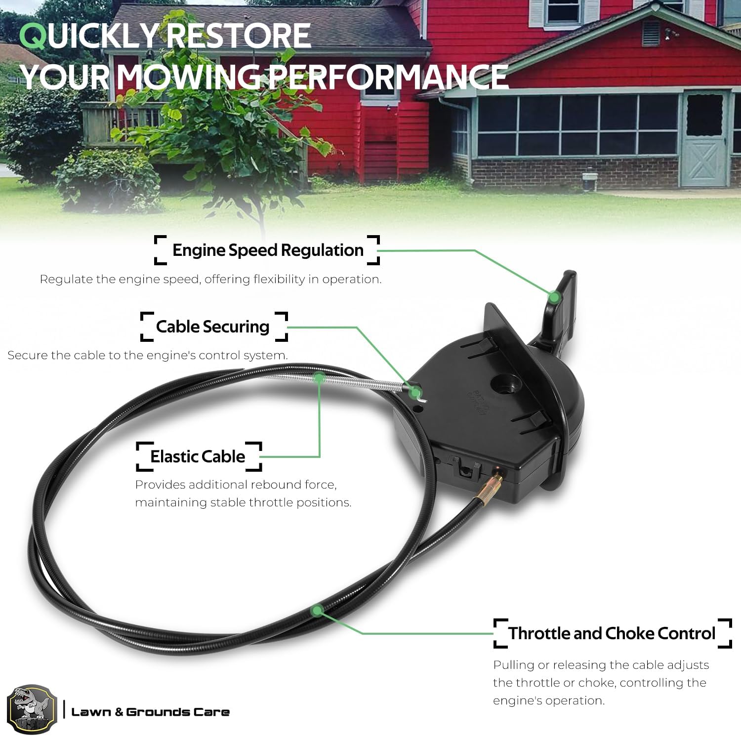 Upgraded 746P06431 Throttle/Choke Cable for Cub Cadet Craftsman and Troy-Bilt Garden Tractors, Enduro Series Throttle Assembly, Replaces #946-05098C #746-06431