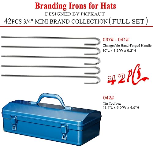 Miniatura 5 de 34" NumberAlphabet 42Pcs Branding Irons for Hats, Wood Branding Iron Personalized, Branding Letters Leather Branding Tool, DIY Mini Branding Iron