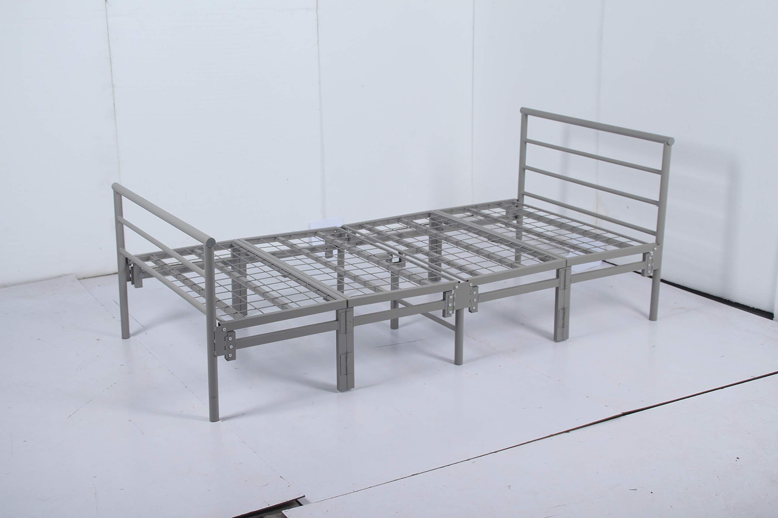 HomeJoy Dallas 4.6 double contract metal folding bed frame in Silver Finish