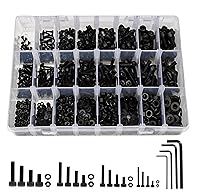 Vista 1 de 1230 piezas, kit surtido de tornillos métricos M2 M3 M4 M5, acero aleado de grado 12.9, juego de tornillos de cabeza hexagonal con tuercas