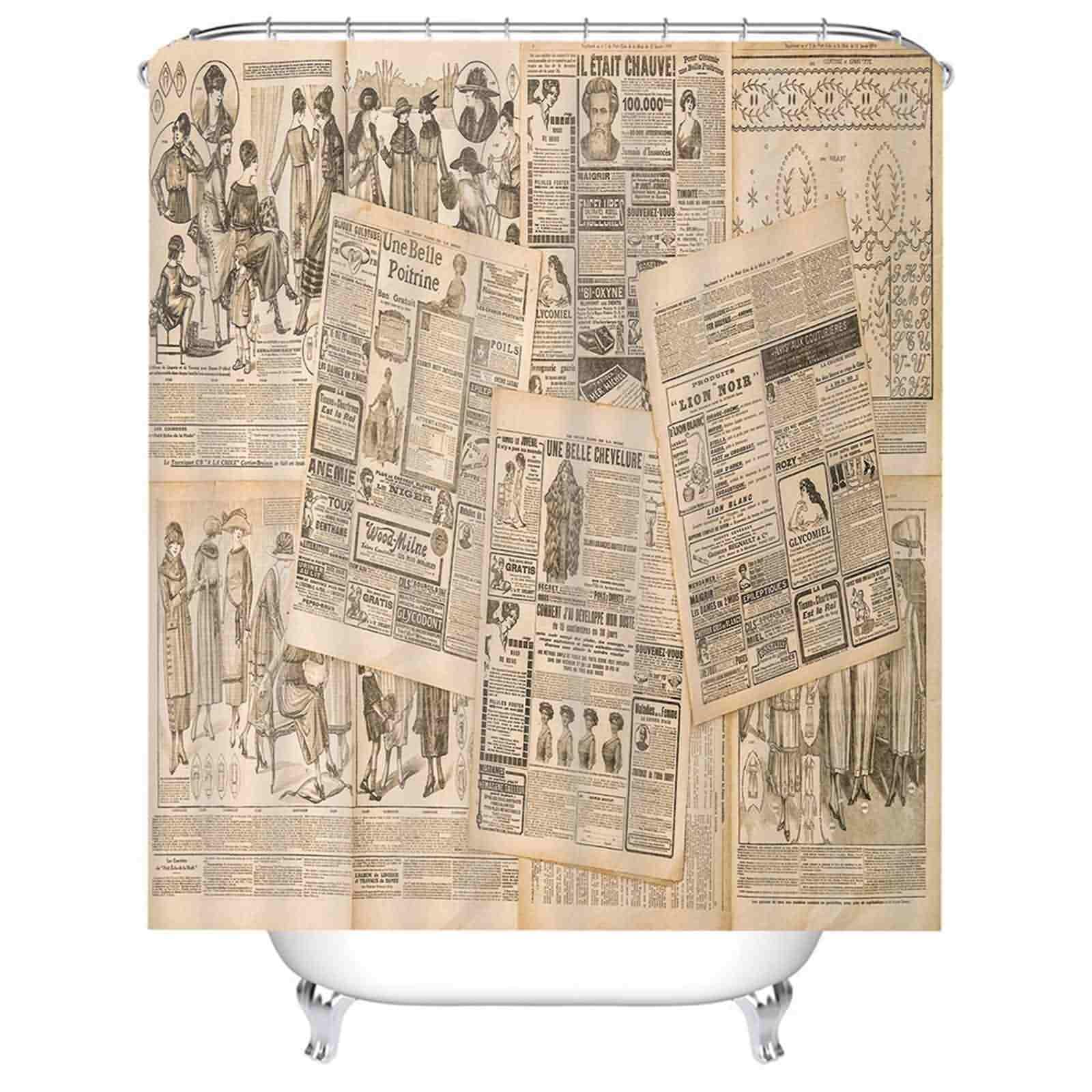 Rideau douche lesté anti-collant en tissu kaki uni 180x180cm