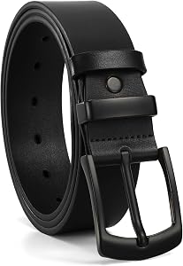 SUOSDEY Mens Leather Belt, Jean Pant Dress Belt for Casual Work Business 1.4" Width