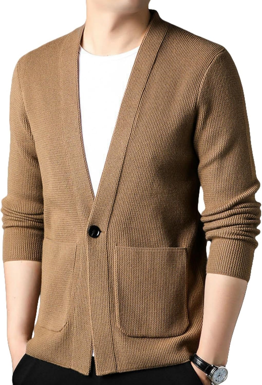 Men's Spring Simple with Pocket Knit Sweater Cardigan