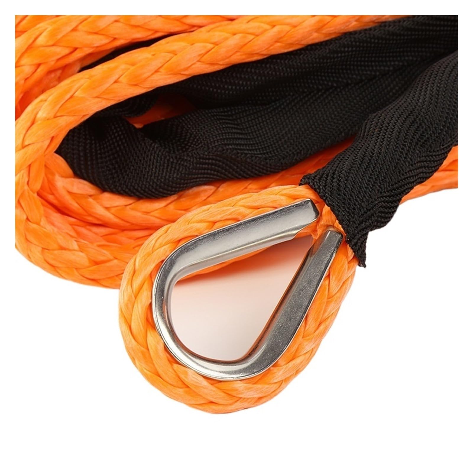 Do samochodów ciężarowych, przyczep, SUV-ów Lina Do Wyciągarki, Nowa Linka 9,5 Mm X 26 M, Uciąg Syntetyczny, 12-żyłowy Oplot SUV ATV UTV(Orange)