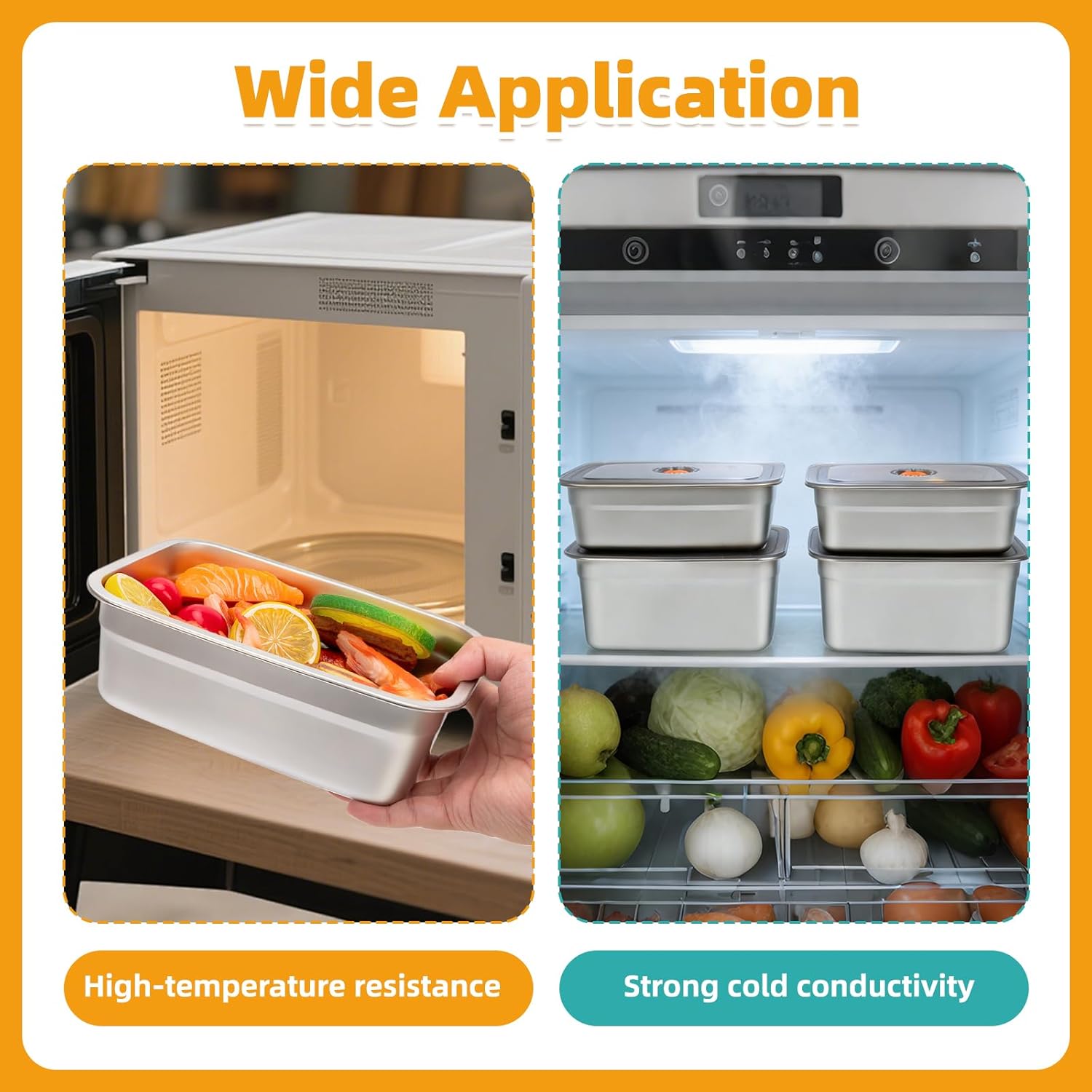 2 PCS Stainless Steel Food Storage Containers(94oz) with Lids Leak Proof & Airtight | Stainless steel freezer Containers,Airtight Bento Lunch Box,For Meal Prep,Fruit,Freezer