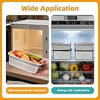 Vista 4 de 2 PCS Recipientes de Acero Inoxidable para Almacenamiento de Alimentos con Tapas (94oz+67oz), A Prueba de Fugas y Herméticos Recipientes de Acero