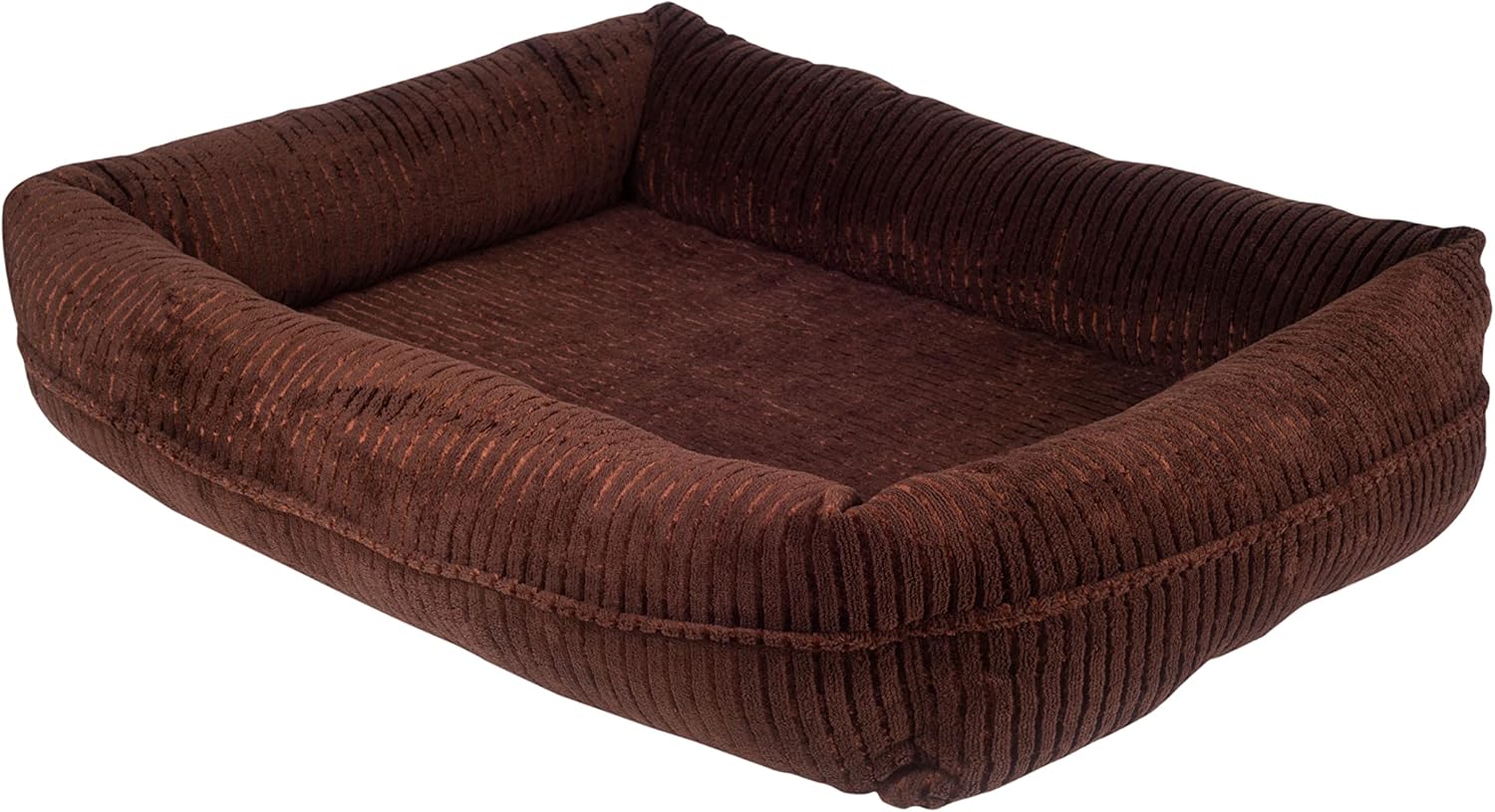 long rich Pet Bed for Dogs and Cats - Soft Cozy Corduroy Pet Bed, Egg Crate Orthopedic Foam Dog Bed, Removable Machine Washable Cover (30" x 24" x 8", Brown) (Cord-L-Brown-5298)