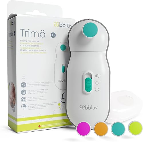 bblüv - Trimö - Cortador de uñas eléctrico para bebés - Lima de uñas para recién nacidos y niños pequeños (de 0 a 12 meses o más), cortaúñas suave y