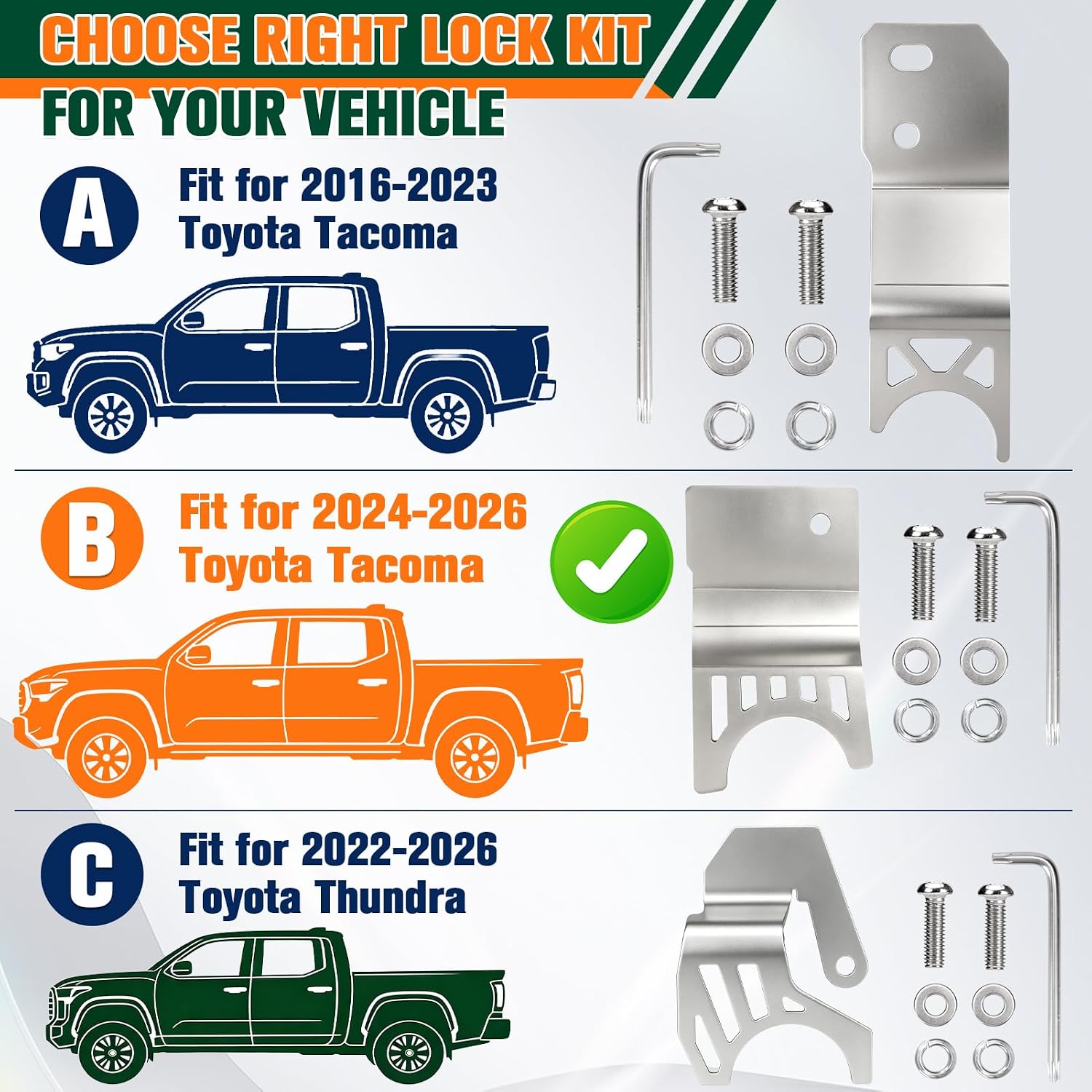 Tailgate Anti-Theft Protector Lock for Toyota Tacoma 2024 2025 2026