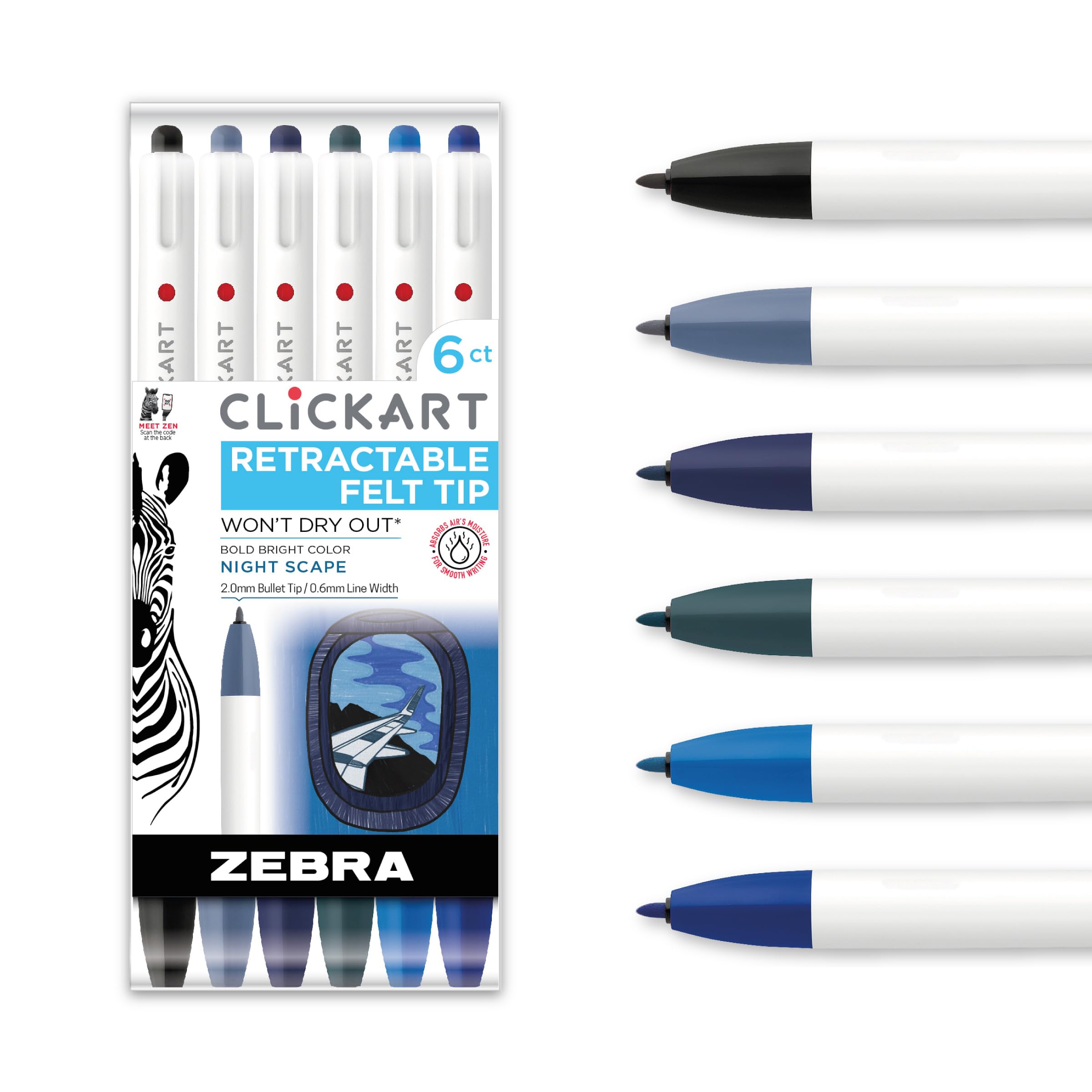 Amazon.com: Zebra Pen CLiCKART Retractable Felt Tip Pen, Assorted