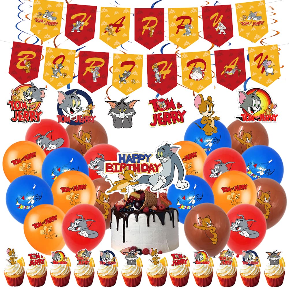 Buy Tom and Jerry Birthday Party Decorations, BESTZY 38 pieces Tom and