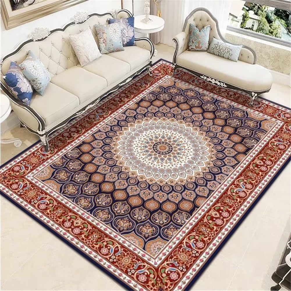 Tapis chambre rouge antidérapant fini les glissades 120x160cm