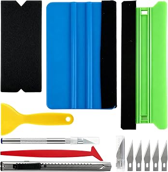 9PCS Vinyl Wrap Tools Kit, Professional Wallpaper Tools with Vinyl Cutter & Squeegee, Wallpaper Kit with Vinyl Accessories for Car Wrap & Home DIY