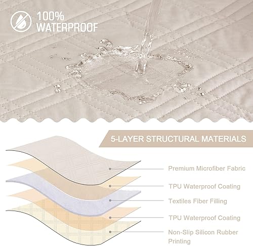 Miniatura 3 de TAOCOCO Funda para silla reclinable 100% impermeable, fundas reclinables de gran tamaño para silla reclinable grande con correas dobles, funda de