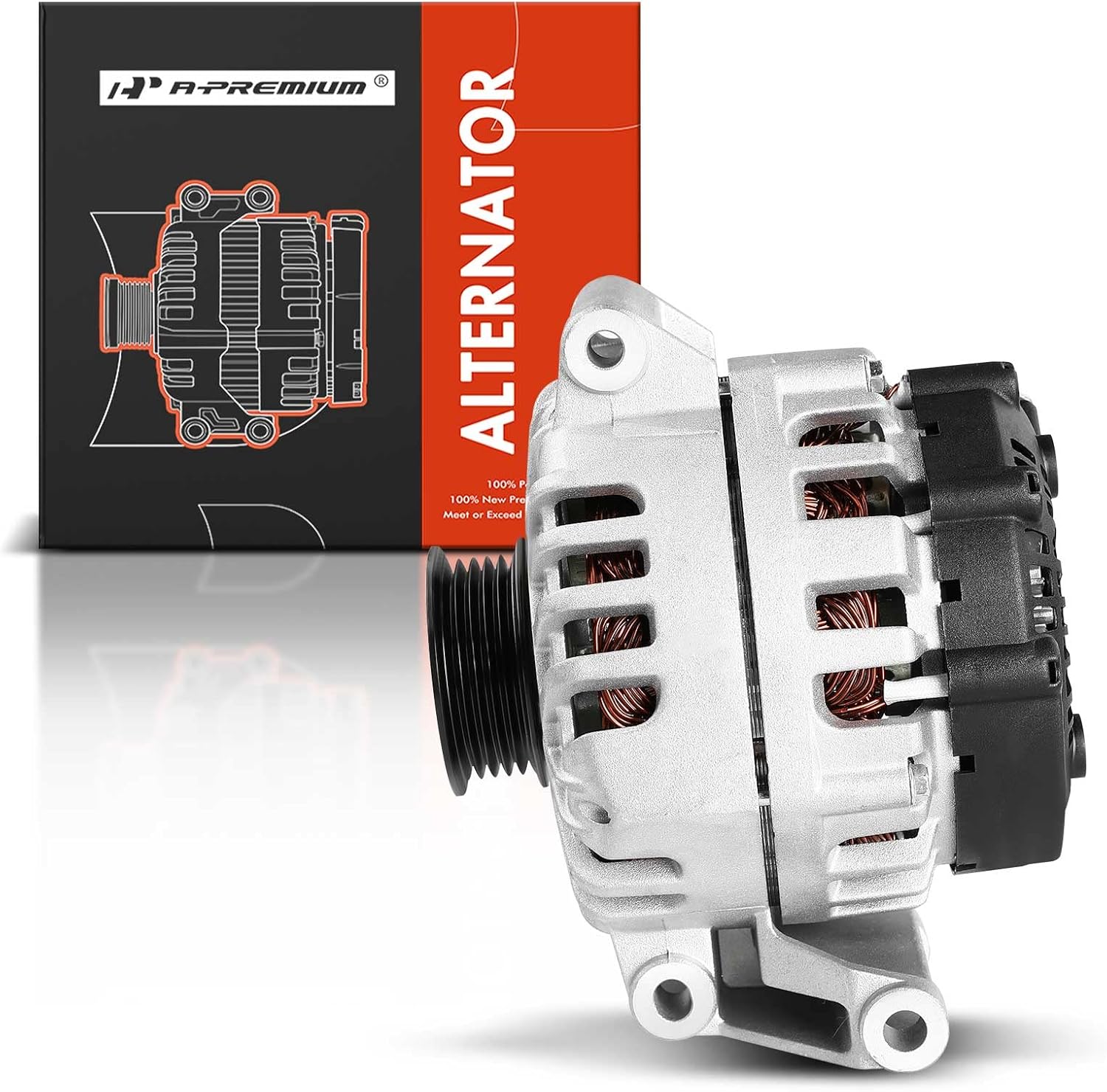 A-Premium Alternator Compatible with Pontiac G6 2006-2008 2.4L, Grand Am 2005 2.2L, Solstice 2006-2009 2.4L & Saturn Sky 2007 2009 2010 2.4L, 120A 12V CW 5-Groove Pulley, Replace# 10372313, 15794596