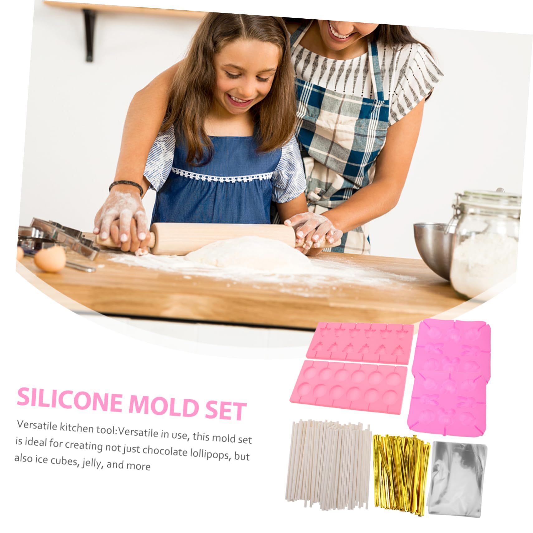 Stampo in Silicone per Lecca-lecca Natalizi, Versatile e Riutilizzabile, Facile da Usare, per Cioccolatini e Caramelle in Cucina