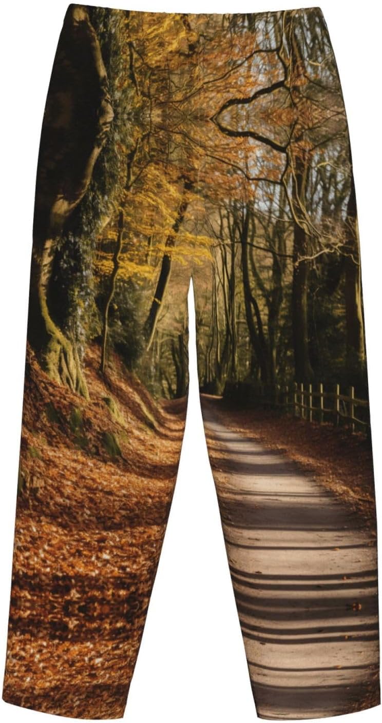 Tree In The Fall Print Cozy Women'S Flannel Pajama Pants,Perfect For Christmas And Everyday Comfort