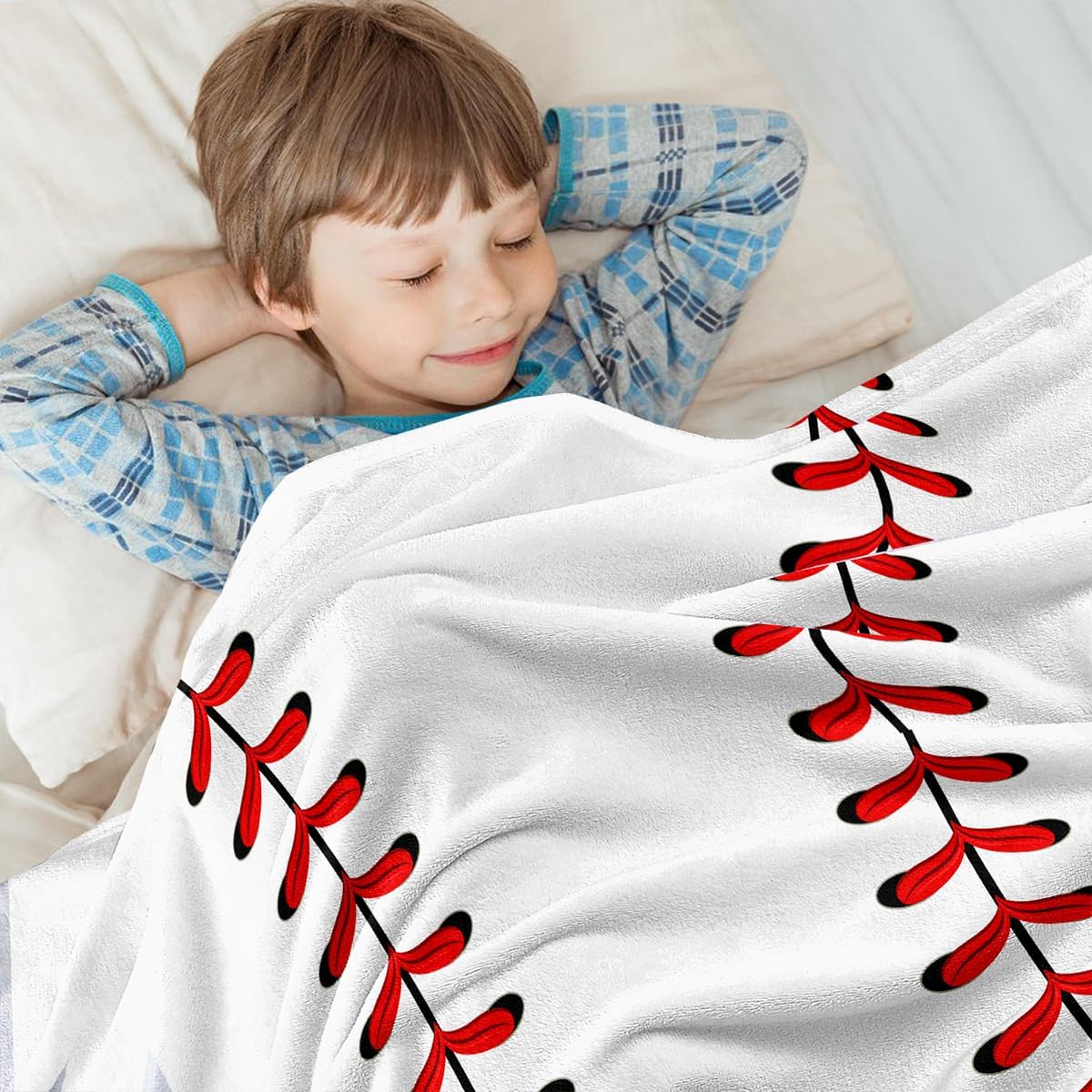 Baseball Blanket for Boys Adults Baseball Gifts for Kids 1-12 Soft Fleece Throw Blanket for Bedroom Living Rooms Sofa Couch Sports Fan Gifts for Kids Dads Coaches 60"x 80"
