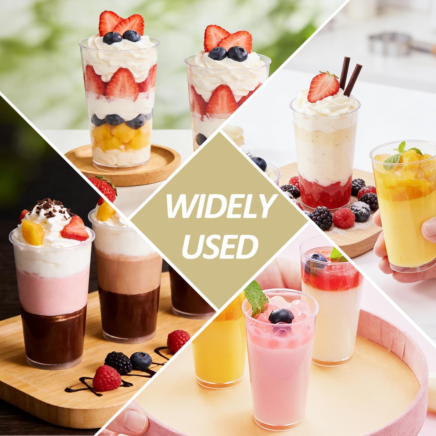 CALBODE 3oz Mini Dessert Cups, 100Pcs with Lids and Spoons
