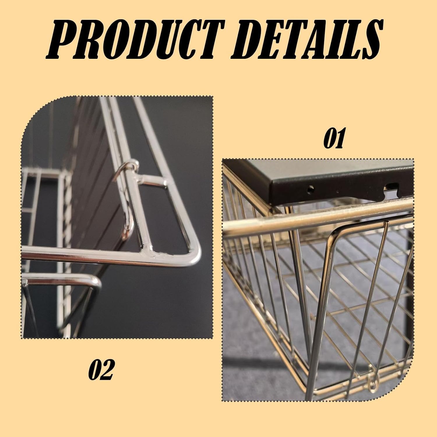 Foldable Storage Basket Stainless Steel Camping Drain Basket 35.5x24.5x16cm (14x9.7x6.3 inch) Portable Picnic Accessory