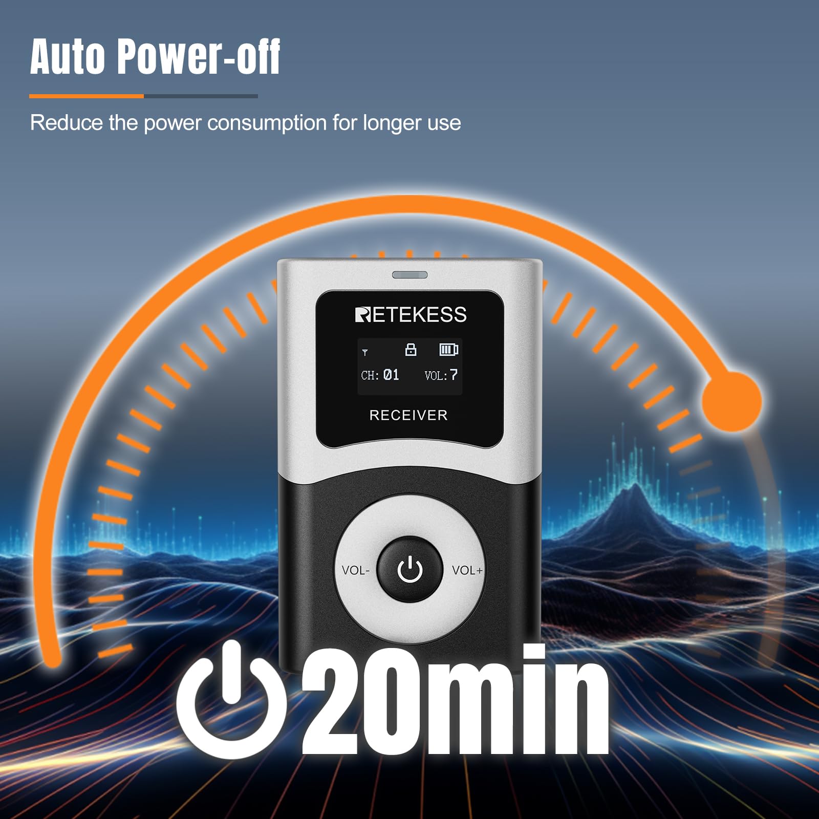 Retekess T130U - Sistema di guida turistica wireless, cuffie con auricolare universale da 3,5 mm per orecchio sinistro e destro, dispositivi di trasmissione audio per viaggi