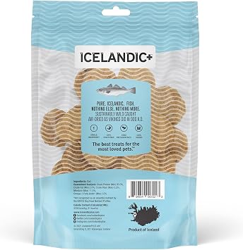 Icelandic+ Cod Fish Chips - 2.5 oz Bag, Wild-Caught Air-Dried Dog Treats