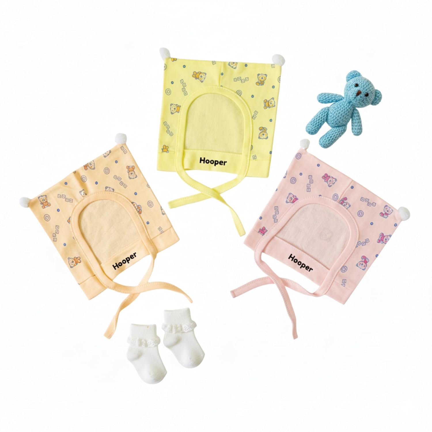 Hooper Soft Cotton Rabbit Print Baby Caps with Pom Pom Style for Boys & Girls | Adjustable Fit | Comfortable & Breathable... - Review, Price and Buying Guide