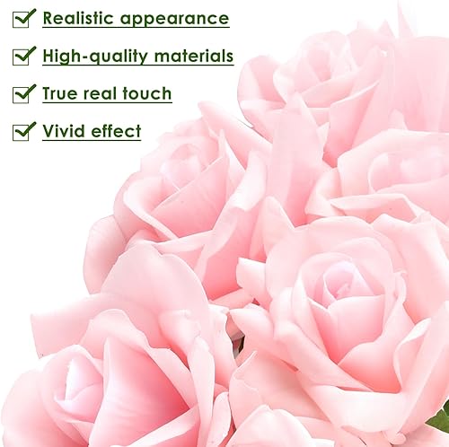Miniatura 95 de Eyamumo Flores falsas, rosas artificiales de seda sintética al tacto real para decoración de bricolaje, fiesta de boda, decoración de oficina