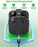 Vista 4 de Base de carga para Nintendo Switch 2 Joy-Con - Base de carga magnética 4 en 1 con luces indicadoras de estadoCarga rápida de 3 horas, cargador