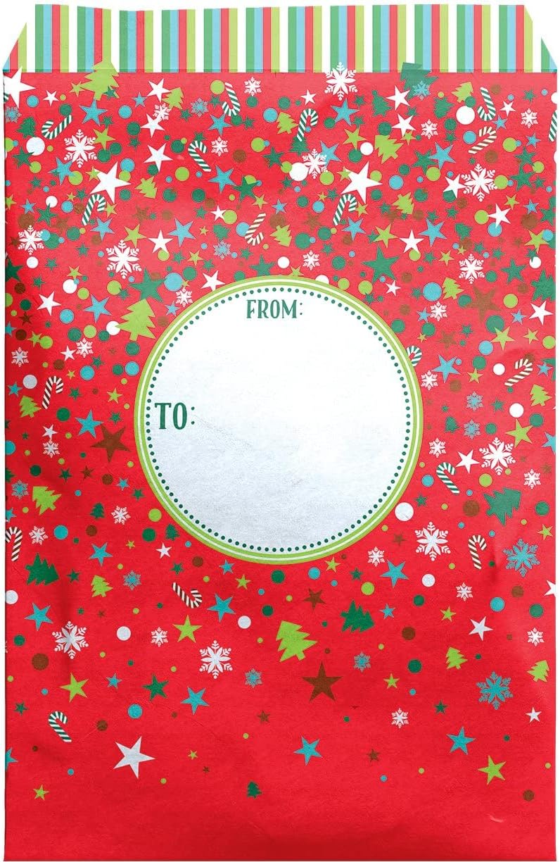 Jillson Roberts Large Christmas Decorative Foam Padded Mailing Envelopes, Red, Lime, White, Blue, Pink, Magenta, Yellow, Purple, Lavender, Brown, 12 Count
