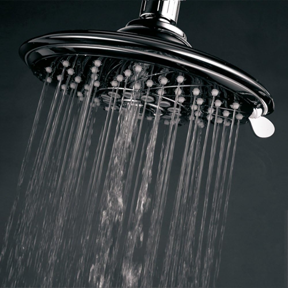 HotelSpa Extra-Large 6-Inch Rain Shower Head for Exceptional Water Coverage! High-Pressure Angle-Adjustable Shower head features Rub-clean Jets, 6 Full Settings and Premium Chrome Finish