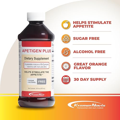 Miniatura 3 de -Plus Potenciador del apetito para niños y adultos – Estimulante líquido del apetito con B1, B2, B3, B5, B6, B12, zinc, hierro y L-lisina – Sin