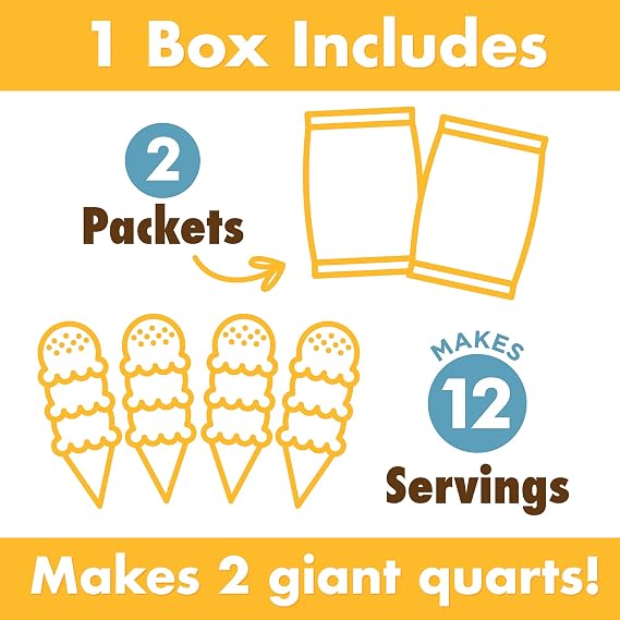 Triple Scoop Ice Cream Mix Sampler | Vanilla & Chocolate - 2:1 | Ice Cream Starter | Use with Home Ice Cream Maker | No artificial colors or flavors | Ready in under 30 mins (3/15oz Boxes)