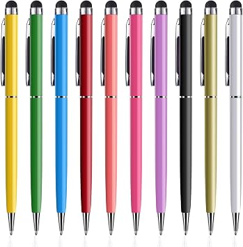 EVERRUSH Dokunmatik Ekranlar i in Stylus Kalemler, Stylus Kalem 10lu Paket Y ksek Hassasiyetli Kapasitif 2si 1 Arada Stylus T kenmez Kalem Kalemler iPhone iPad Tablet Diz st  Bilgisayar Kindle Samsung Galaxy