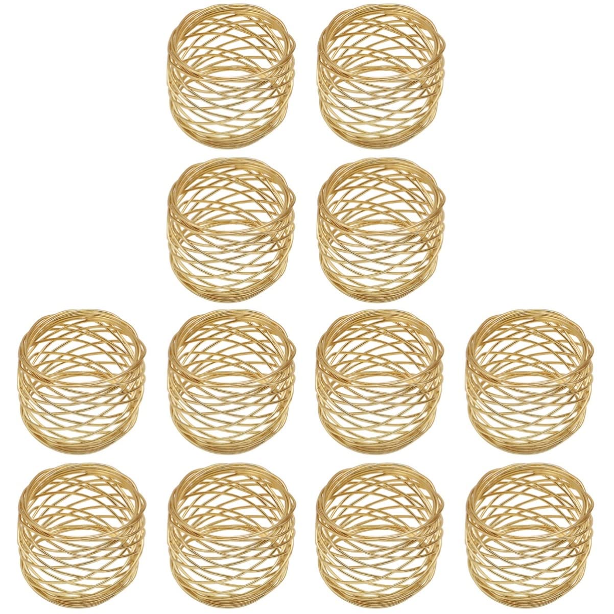 Zerodeko 12stücke Kreative Goldene Metall-serviettenringe Aus Draht Eleganter Tischdekoration Für Zuhause Hochzeiten Und Feierlichkeiten Langlebig Und Vielseitig Einsetzbar