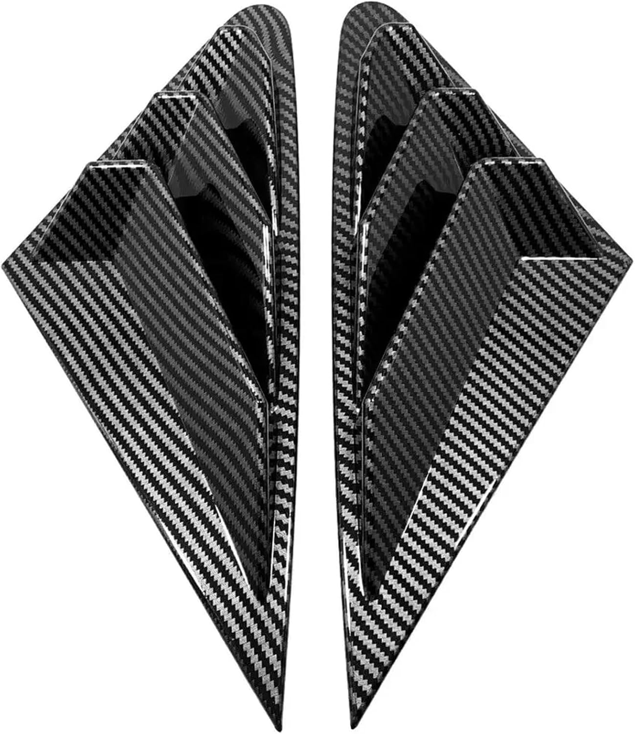 for A3 Sedan 2021 2022 2023 Car Rear Louver Window Side Shutter Cover ABS Carbon Fiber Accessories(Gloss Black)