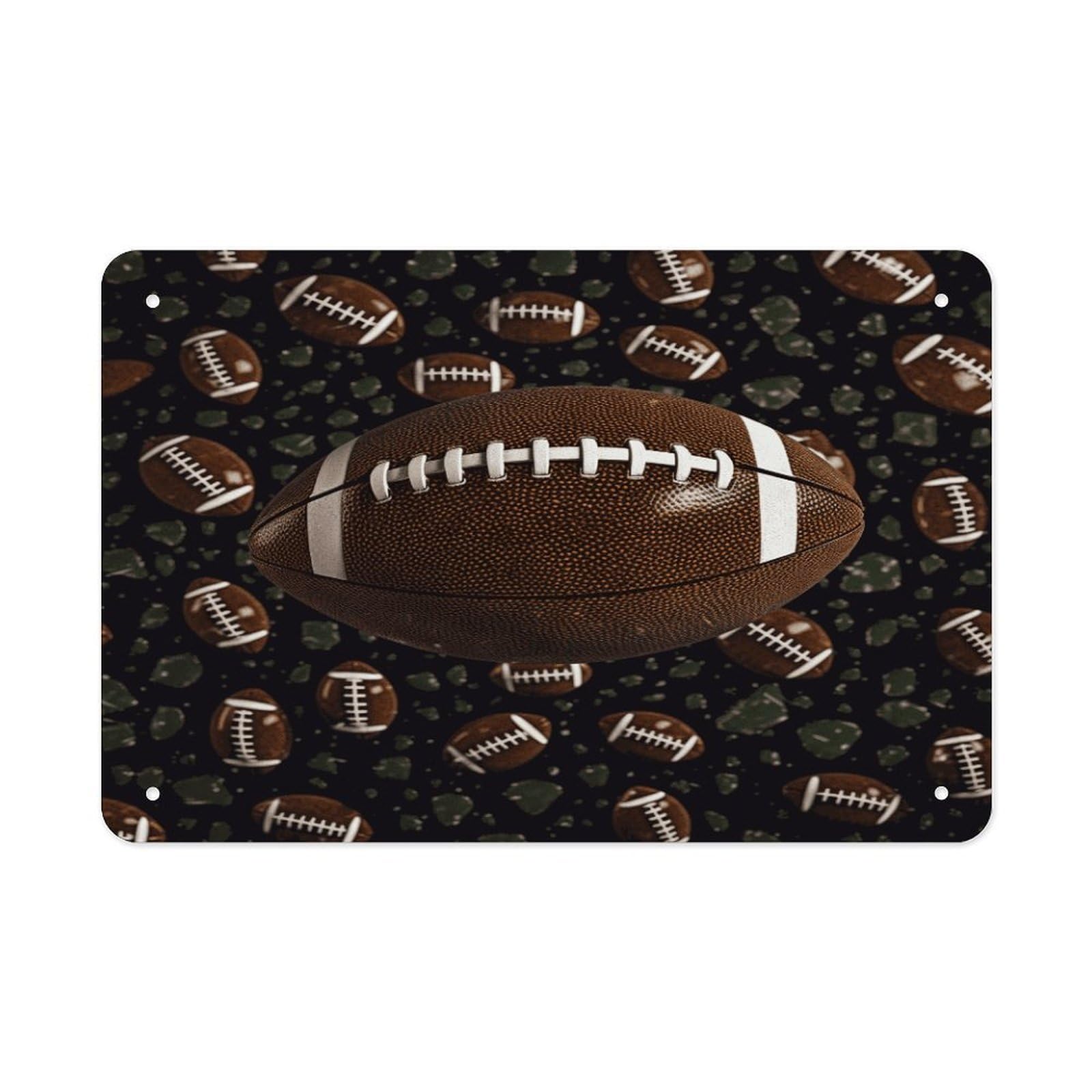 Fekiloot Style Football Green Metal Signs Wall Art Tin Sign