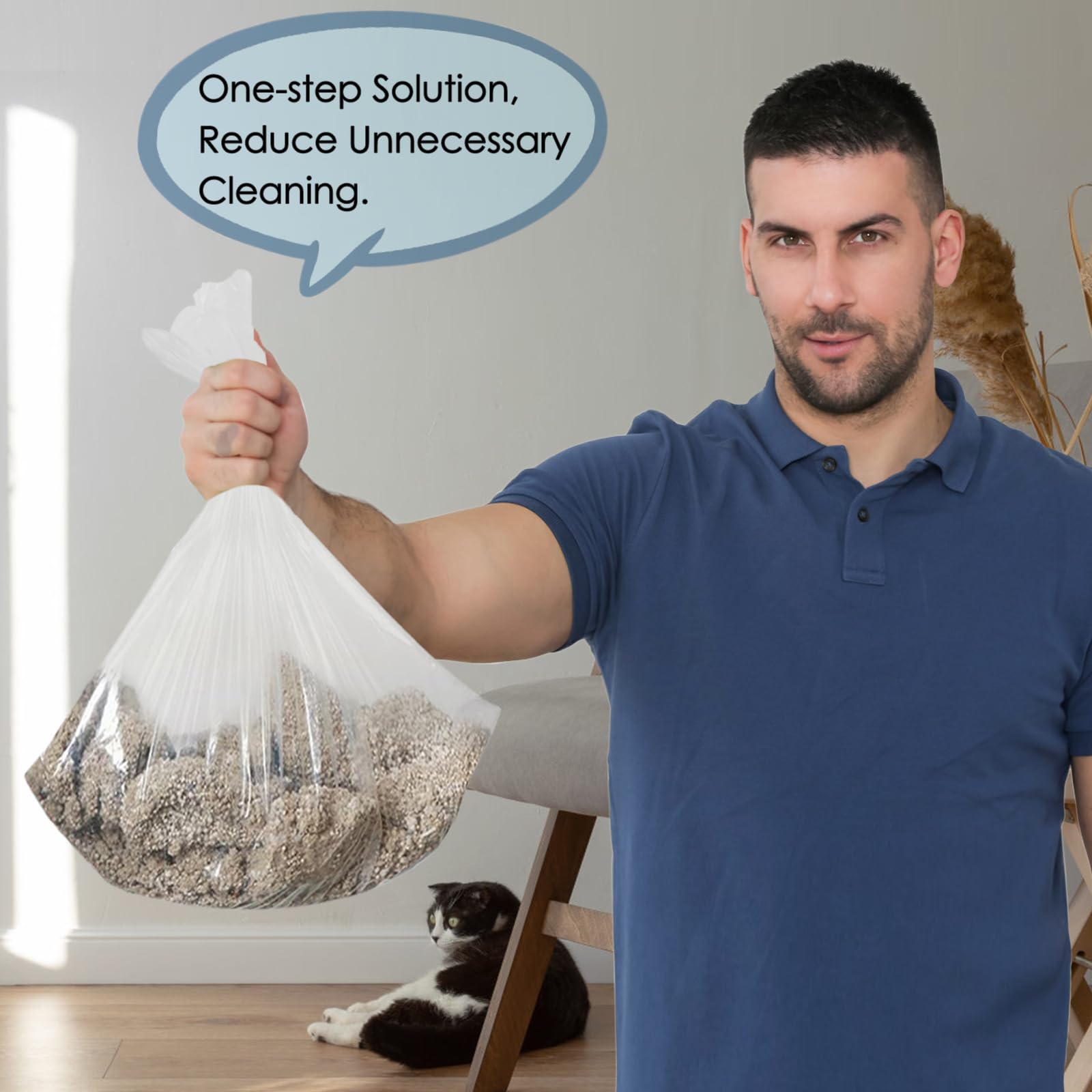 30 bolsas de arena para gatos, bolsas de basura para gatos autolimpiables, fáciles de limpiar y reemplazables