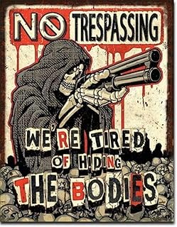 Desperate Enterprises No Trespassing Bodies Refrigerator Magnet - Funny Magnets for Office, Home & School - Made in The USA