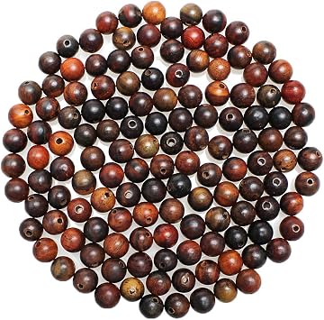 MJDCB 200PCS 8mm Wood Beads Natural Mahogany Loose Beads for Jewelry Making DIY Crafts Bracelet Necklace
