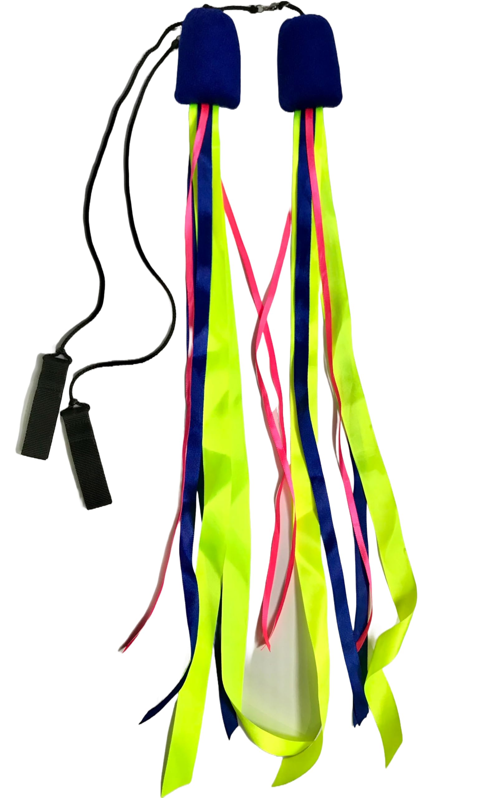 Ribbon Poi Juggling Poi Practice Poi Exercise Kit (Blue Head/Green Blue and Pink Ribbon)-image-23