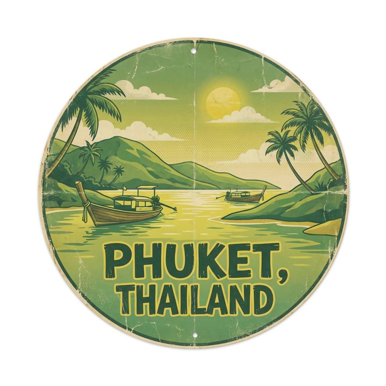 Odgynaw 8X8inch(20X20cm) Phuket Ko Yao Noi Island Lagoon Travel Beach Metal Tin Sign