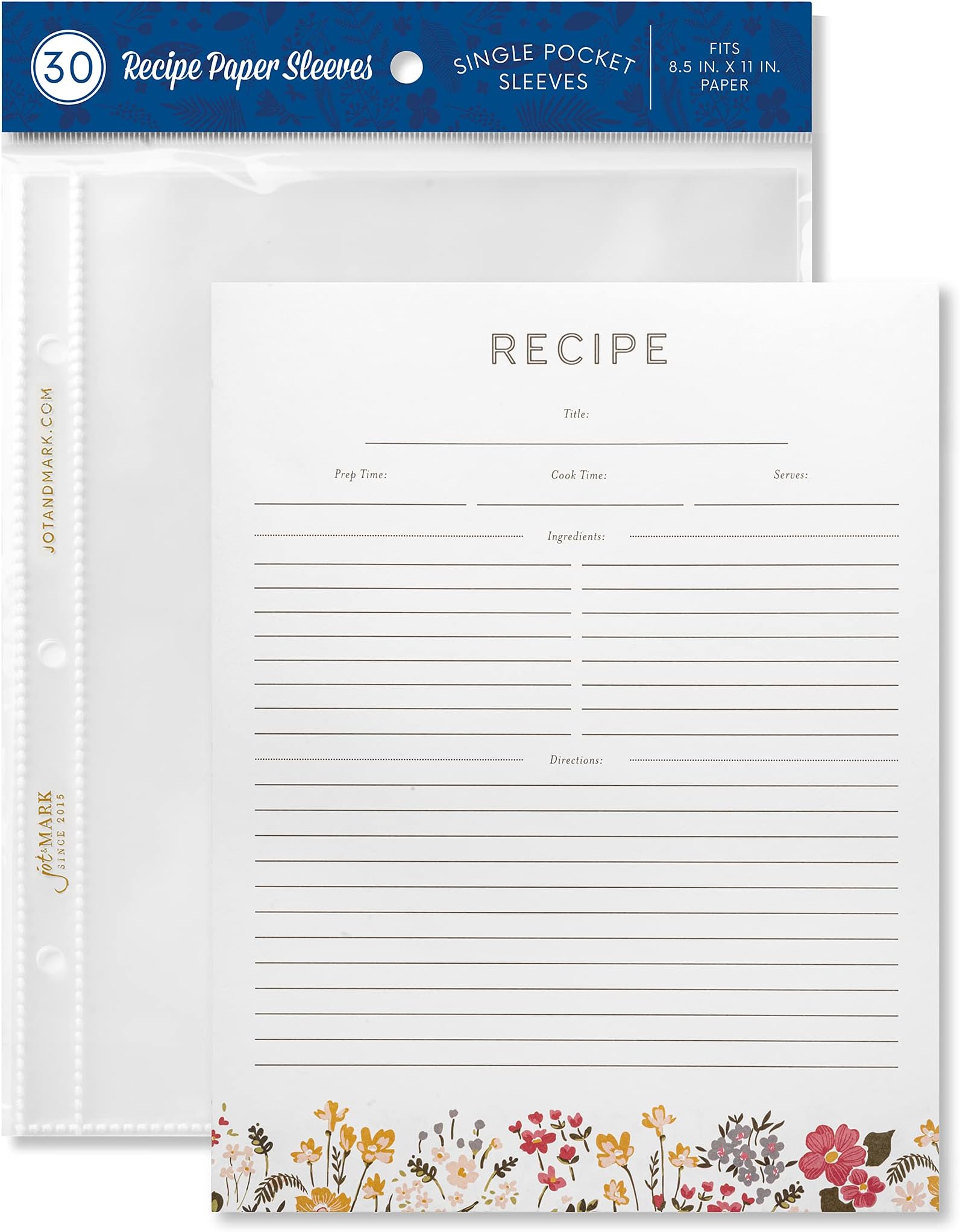 Jot & Mark Tropical Floral Recipe Paper With Protectors Jot & Mark ...