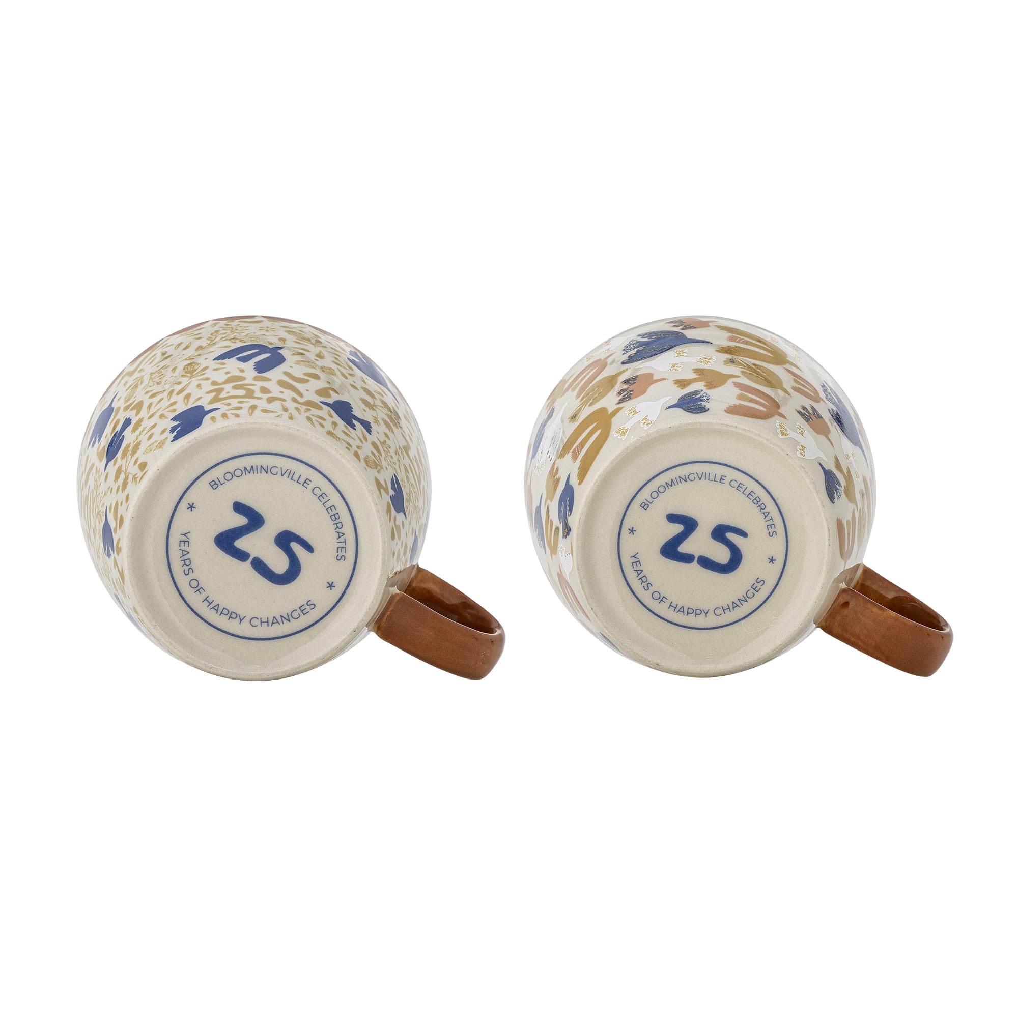 Bloomingville Anniversary Lot de 2 tasses en grès Marron 9,5 x 8 cm 300 ml