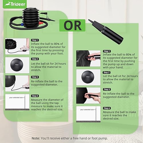 Miniatura 6 de Trideer Extra Thick Yoga Ball Exercise Ball, 5 Sizes Gym Ball, Heavy Duty Ball Chair for Balance, Stability, Pregnancy, Quick Pump Included