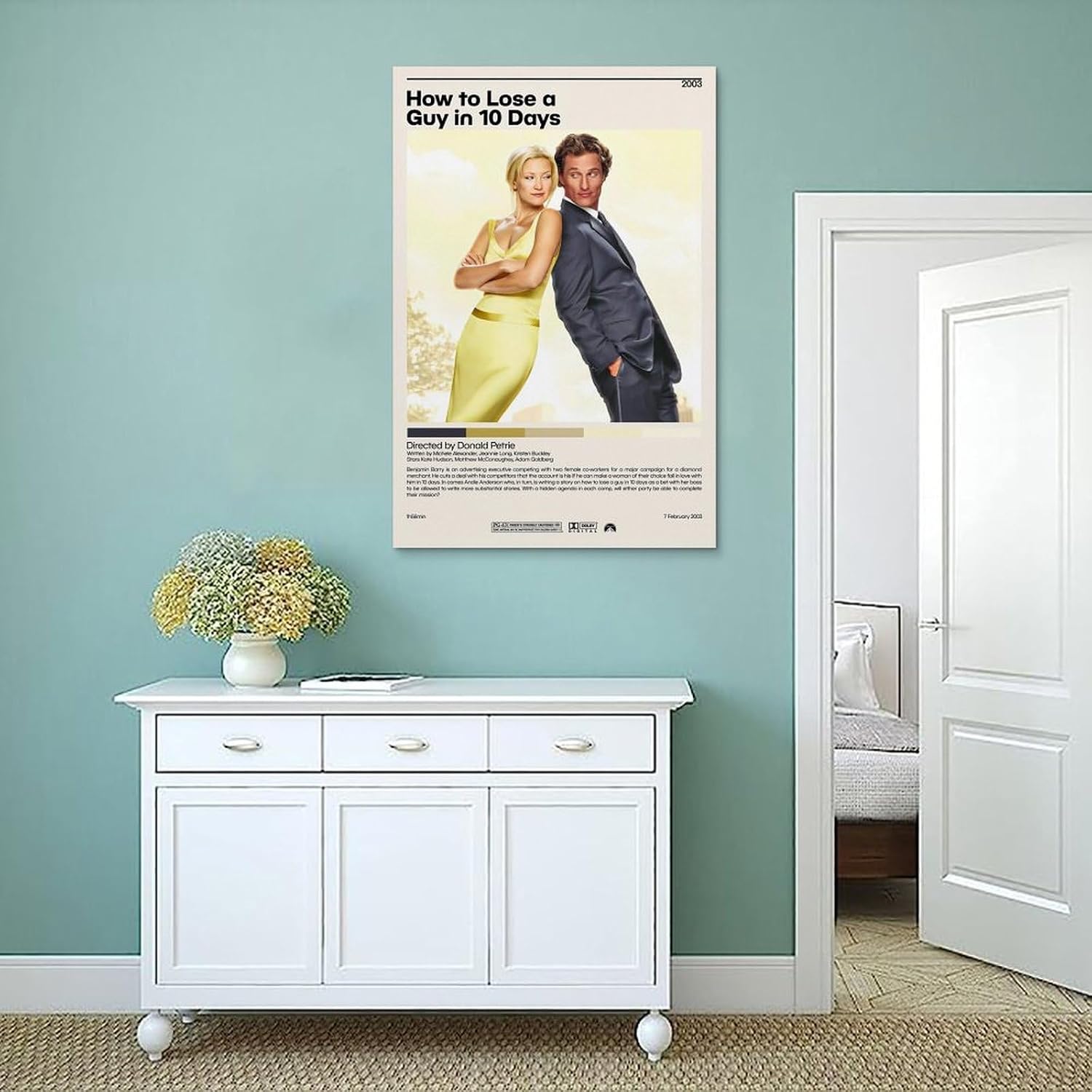 VALKEM How to Lose A Guy in 10 Days Movie Poster Vintage Minimalist Poster 90s Canvas Wall Art Room Aesthetic Decor Posters 12x18inch(30x45cm), Unframe-style-6