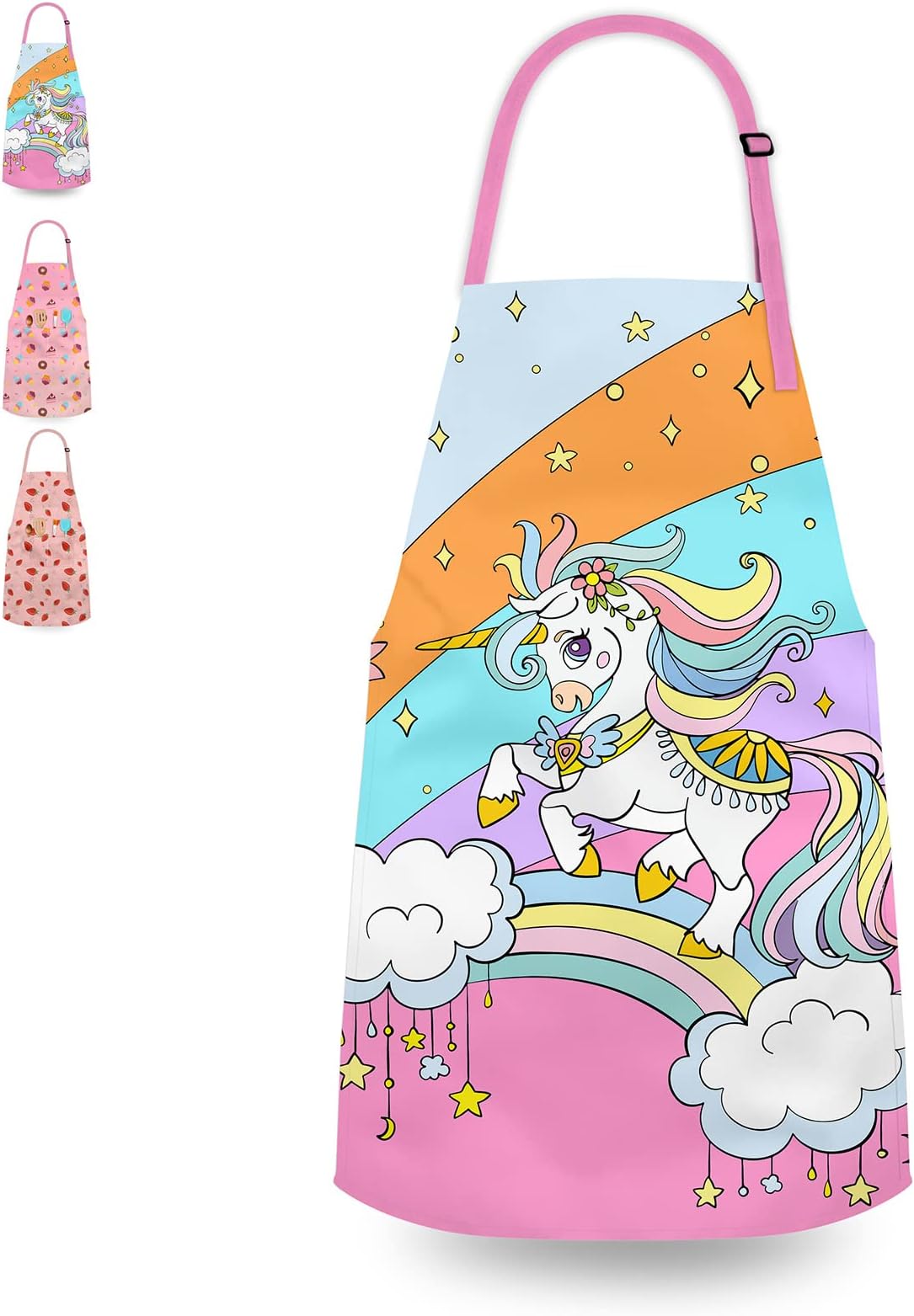 Kids Aprons for Girls Toddler Aprons with Pockets for Kids Cooking Baking Painting Crafting Art Gardening Adjustable